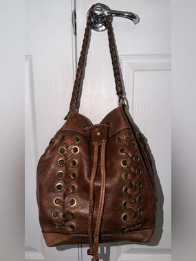 Patricia Nash Martina Genuine Leather Bucket shoulder Bag